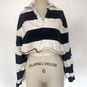 Current/Elliot cropped striped rugby shirt size small